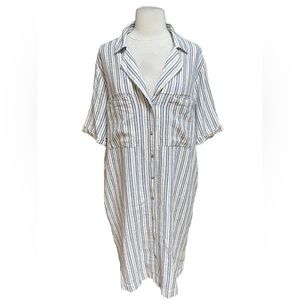 Universal Thread Striped, Linen & Rayon Blend‎ Shirtdress